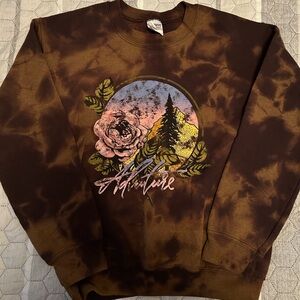 Tye dye brown graphic sweater